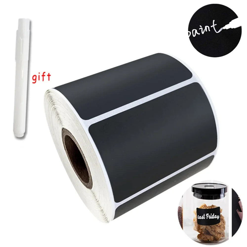 Chalkboard jar label roll with free erasable marker for kitchen or craft use
