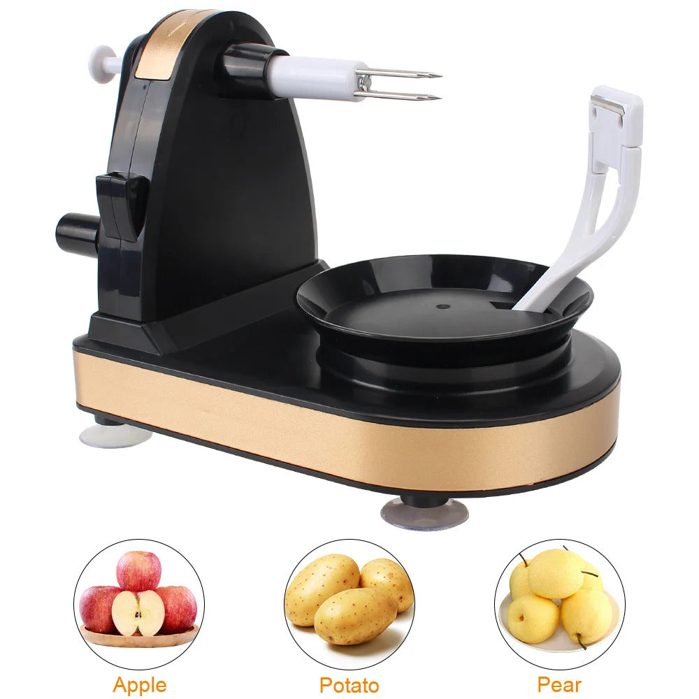 Multifunction fruit peeler machine for apples, potatoes, and pears.