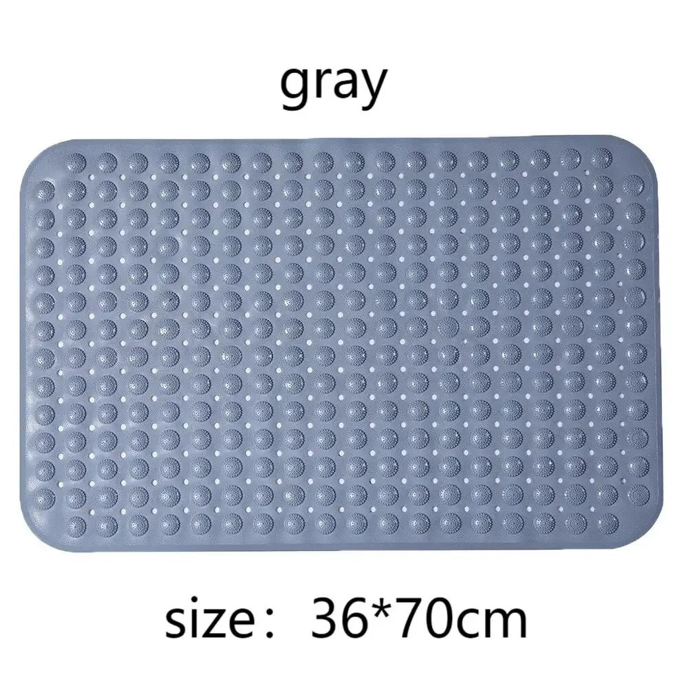 Gray anti-slip massage bath mat with suction cups – 36x70cm